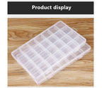 Boîte à bijoux rectangulaire en plastique à 28 grilles, compartiment de rangement, étui à bijoux, boucles d'oreilles, perles, présentoir artisanal, conteneur organisateur, nouveau