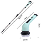 Épurateur électrique 9 en 1, brosse de nettoyage sans fil, douche, poignée d'extension réglable, étanche pour baignoire, carrelage et sol