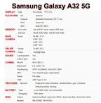 Samsung-Smartphone Galaxy A32 5G A326U1 1epiA326B/DS 2Sim, téléphone portable, écran LCD 6.5 pouces, 64 Go, 128 Go, Dean, Snapdragon, Octa Core, NDavid, débloqué, original