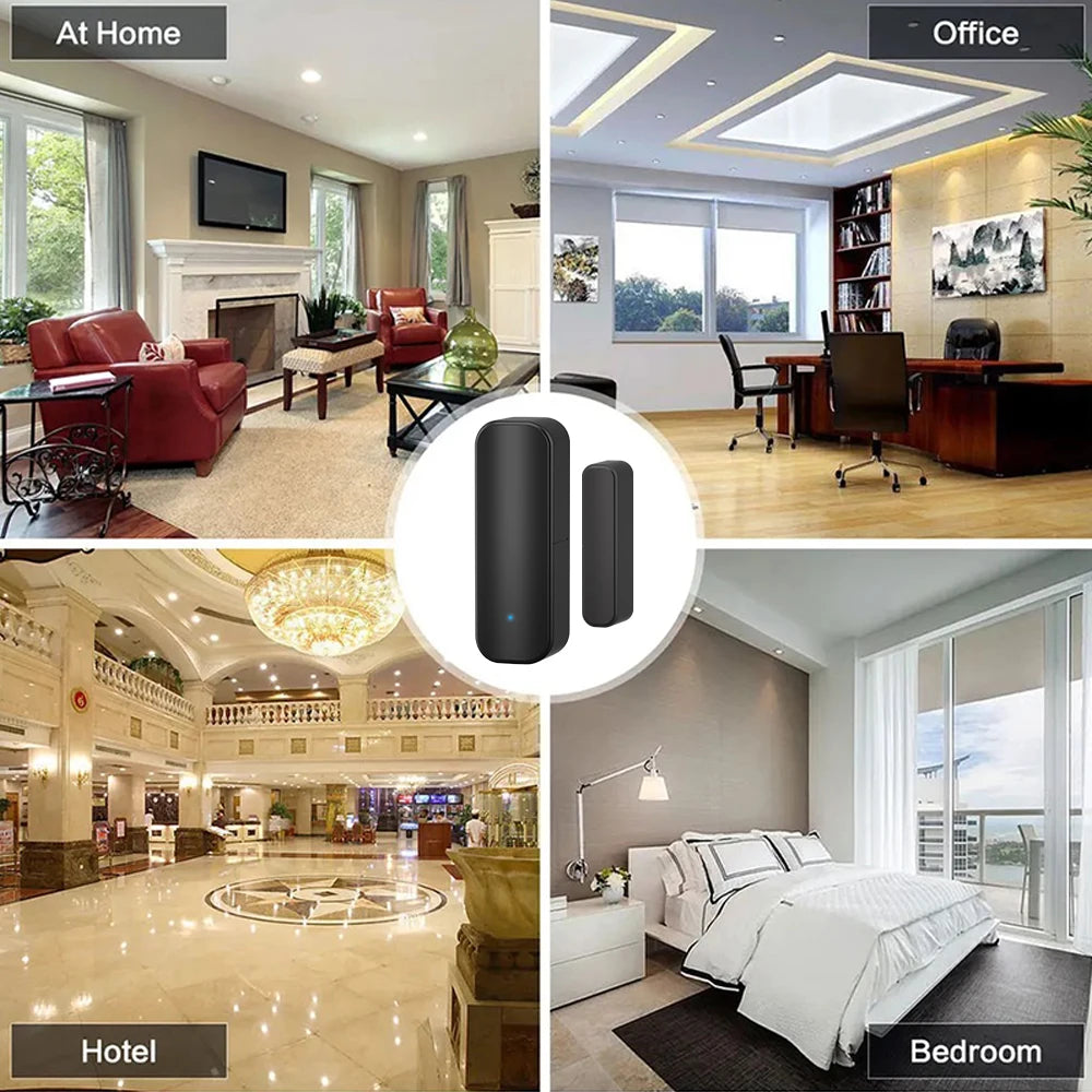 Capteur de porte WiFi ou Zigbee, avec application Tuya Smart Life, alerte de fenêtre, détecteur magnétique, capteur de porte de maison sans fil