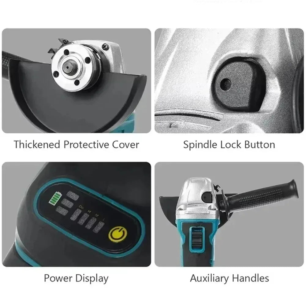 Meuleuse d'angle électrique sans fil Makita DGA404 18V haute puissance 125mm/100mm, machine de découpe et de polissage rechargeable