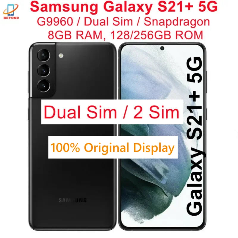 Samsung-Téléphone portable Android Galaxy S21 Plus, S21 +, 5G Touriste, Sim G9960, 6.7 "OLED, Dean 128 Go, 256 Go de RAM, 8 Go, Snapdragon, NDavid, Original