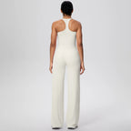 2 pièces/ensemble sport Fitness vêtements Yoga ensemble femme dos nu absorbant les chocs course en forme de I gilet mince jambe large pantalon Yoga ensemble