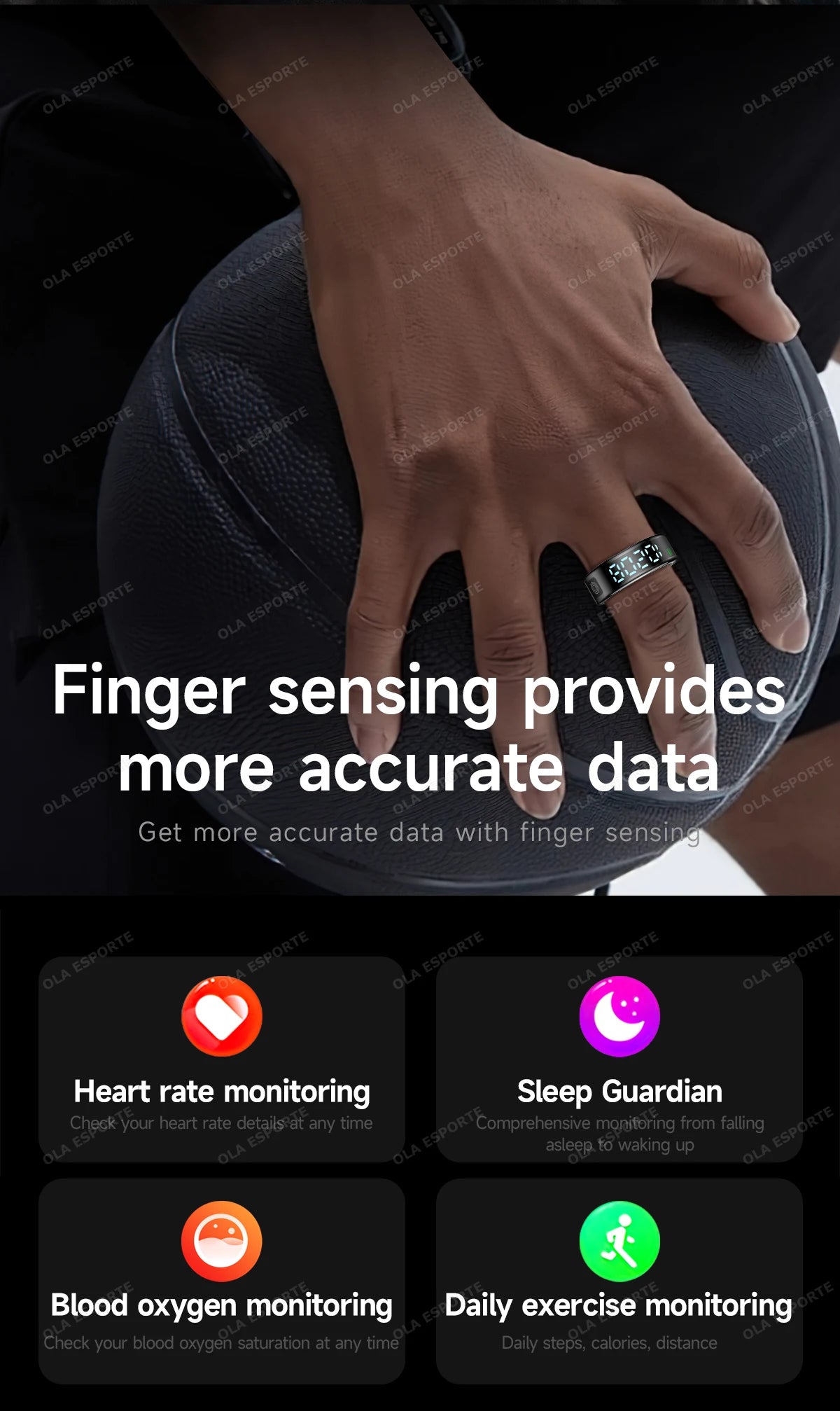 Anneau intelligent avec écran d'affichage et tactile, gestionnaire de santé, vidéo de balayage de gestes, étanche 5 ATM pour hommes et femmes, Smartring 2026, nouveau