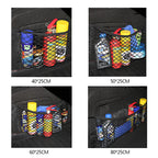 Filet de rangement pour coffre arrière de voiture, filet en maille pour siège, corde élastique, autocollant magique, sac de rangement universel, organisateur de poche pour voiture