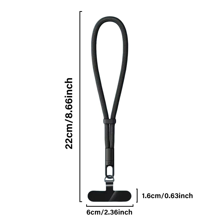 Lanière de téléphone portable universelle réglable, dragonne courte avec conception Anti-chute autobloquante, sangle de téléphone en Polyester Durable