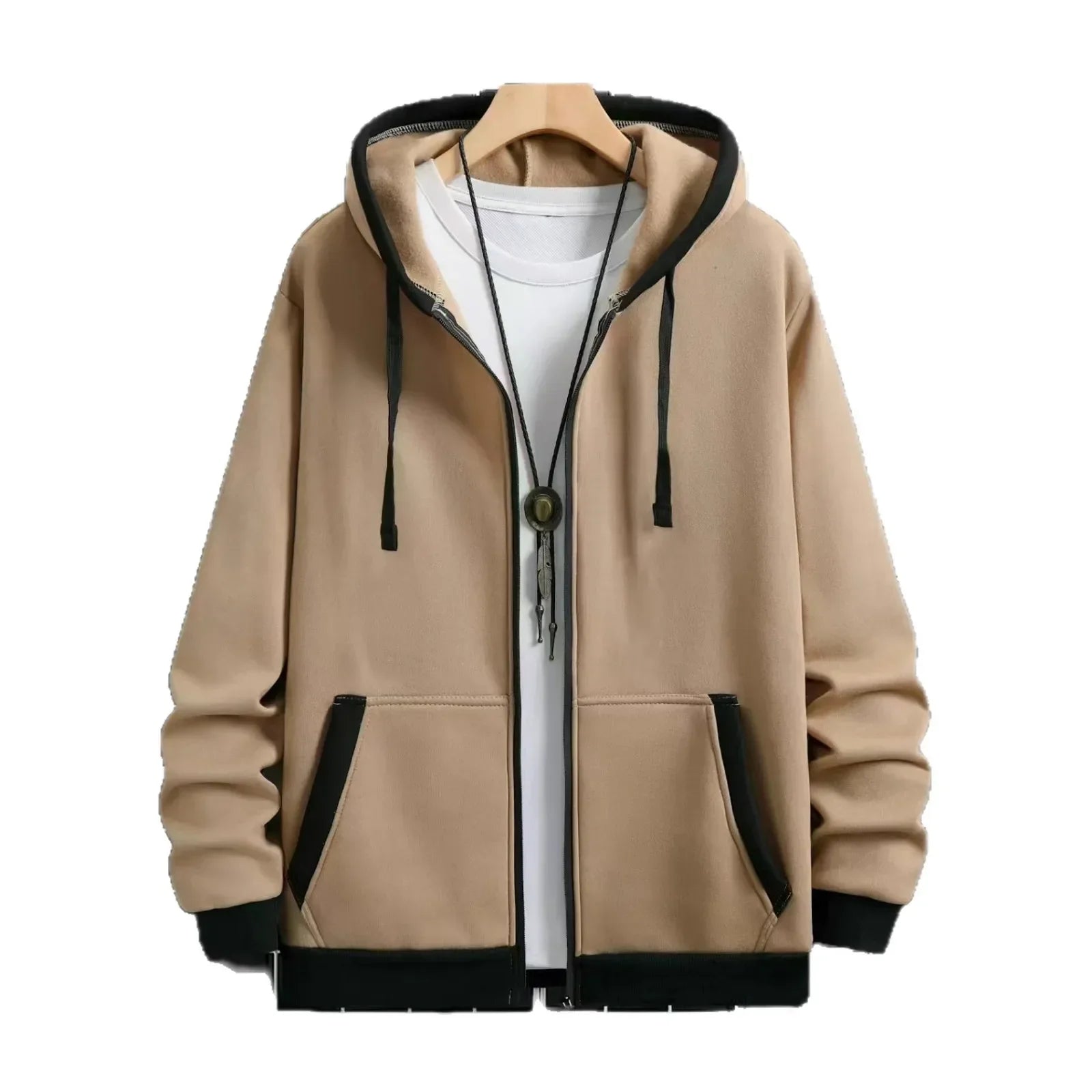 Cardigan épais à capuche et fermeture éclair pour homme, vêtement d'extérieur décontracté, sweat-shirt à la mode, Style transfrontalier, nouvelle collection automne hiver