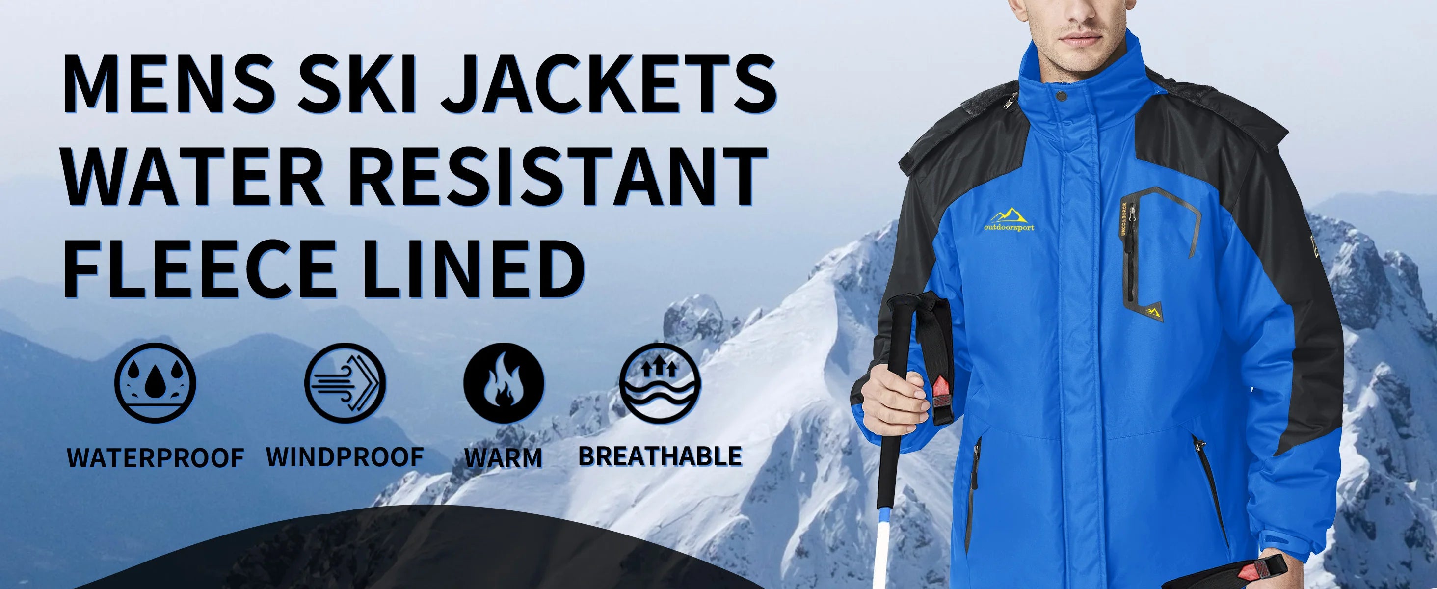 TACVASEN vestes de Ski d'hiver pour hommes manteaux polaires imperméables veste de Snowboard thermique isolée Parka imperméable avec capuche Parka homme