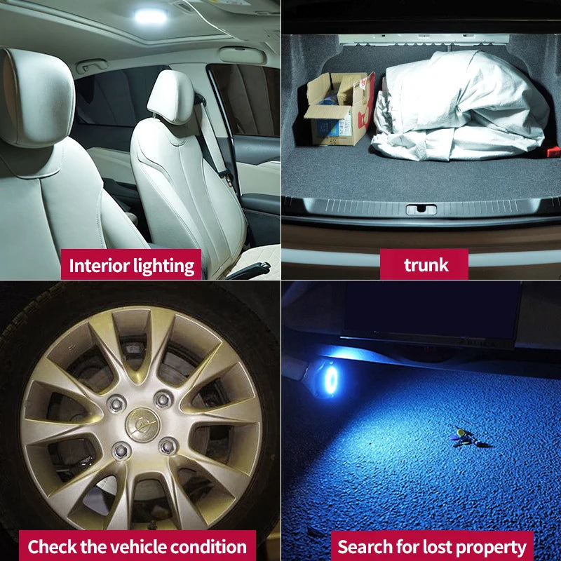 Lampe de plafond à lumière ambiante pour intérieur de voiture, lampe de lecture pour voiture, lumière LED rechargeable, lumière de nuit pour automobiles, fête familiale