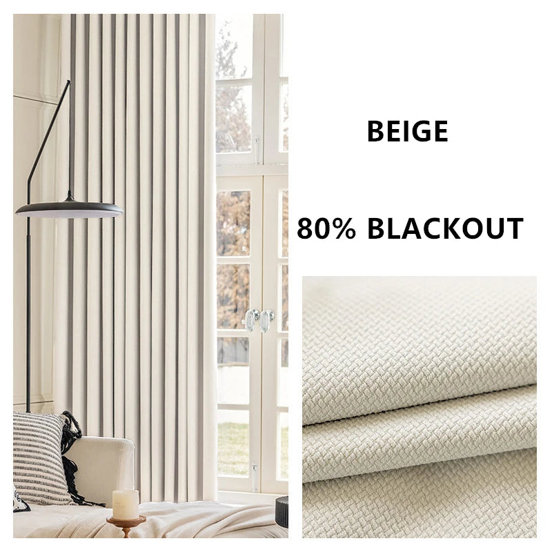 Rideaux de salon et de chambre à coucher sur mesure, épais, couleur unie, jacquard double face, occultants à 80%-90%, hauteur 310 cm