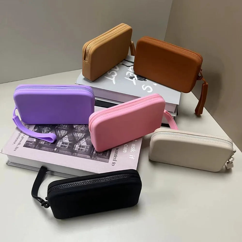 Portefeuille rectangulaire en Silicone, sac de rangement peu encombrant, sacs à main de transport multifonctions, sacs mobiles pour pièces de monnaie pour hommes et femmes