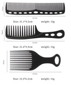6 pièces nouveau style coiffure hommes femmes Salon de beauté cheveux coiffure brosse noire peignes brosse à cheveux
