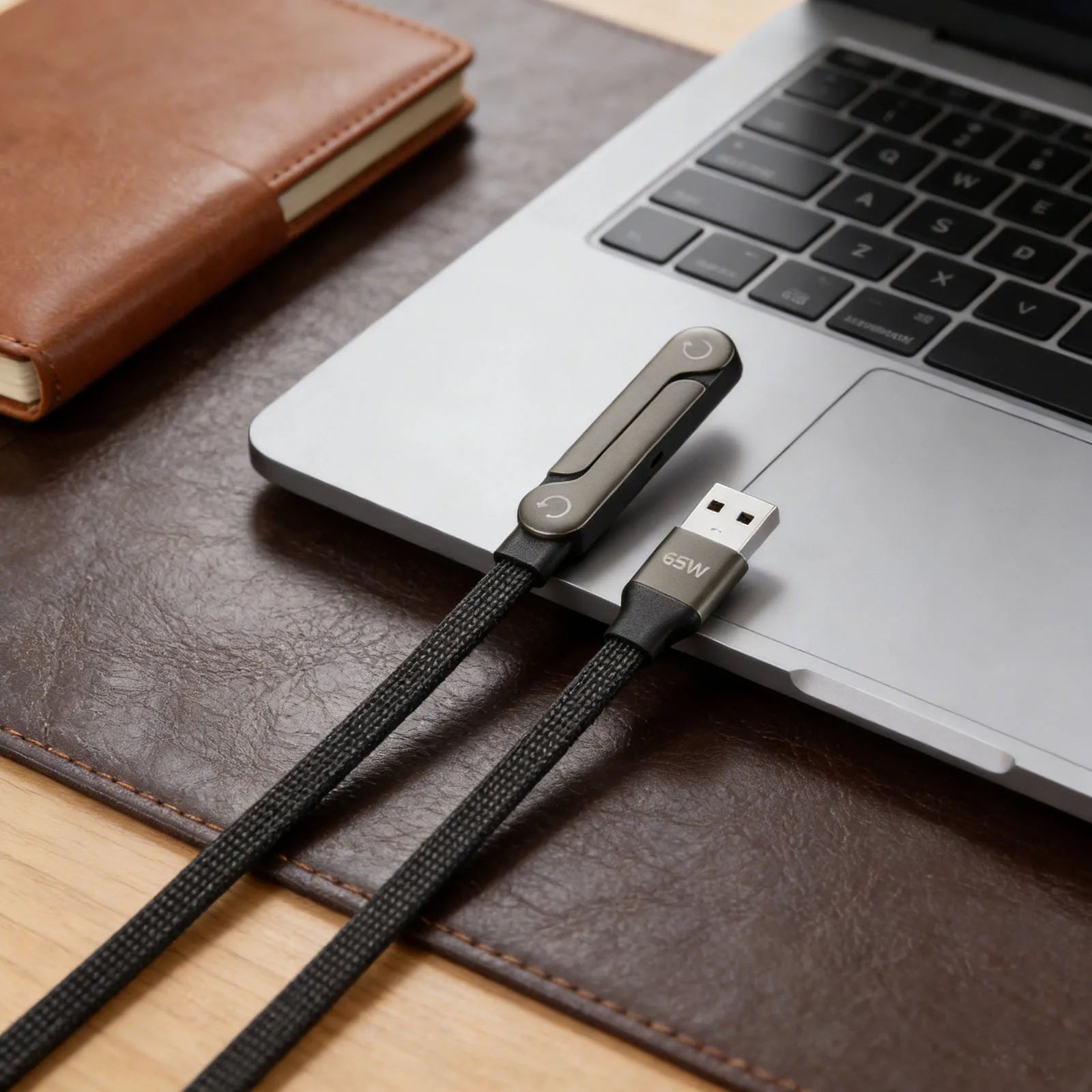 Câble de données pliable 1,5 m 240/65W avec support de téléphone intégré, support invisible, câble de charge rapide pour
