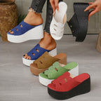 Été décontracté femme sandales en plein air plate-forme antidérapante sandales à talons compensés femmes anti-dérapant confortable chaussures De créateur Zapatos De Mujer