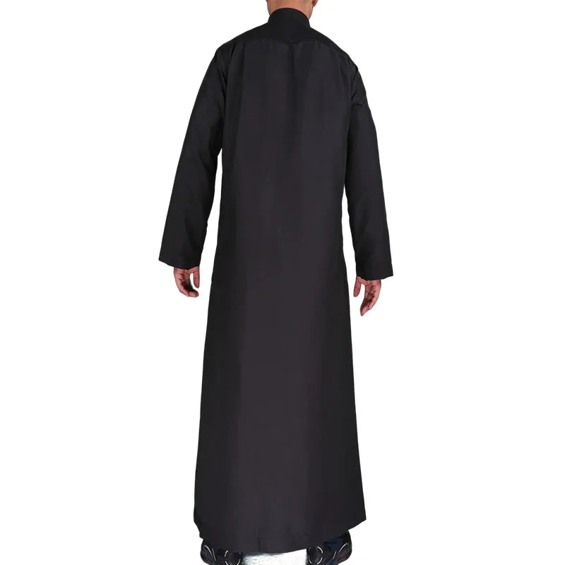 Hommes décontracté caftan ample musulman Thobe Jubba Dishdasha Thawb Robe islamique Abaya arabe couleur unie Robe