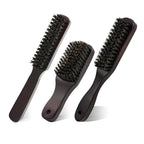Manche en bois poils de sanglier barbe brosse outil de rasage brosse à cheveux en bois courbé hommes barbe rasage brosse coiffeur moustache brosses