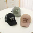 Casquette de Baseball en maille avec lettres brodées pour enfants, chapeau d'été pour bébé, garçon et fille, en coton, à rabat, Hip Hop, chapeau de pêche