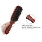 Manche en bois poils de sanglier barbe brosse outil de rasage brosse à cheveux en bois courbé hommes barbe rasage brosse coiffeur moustache brosses