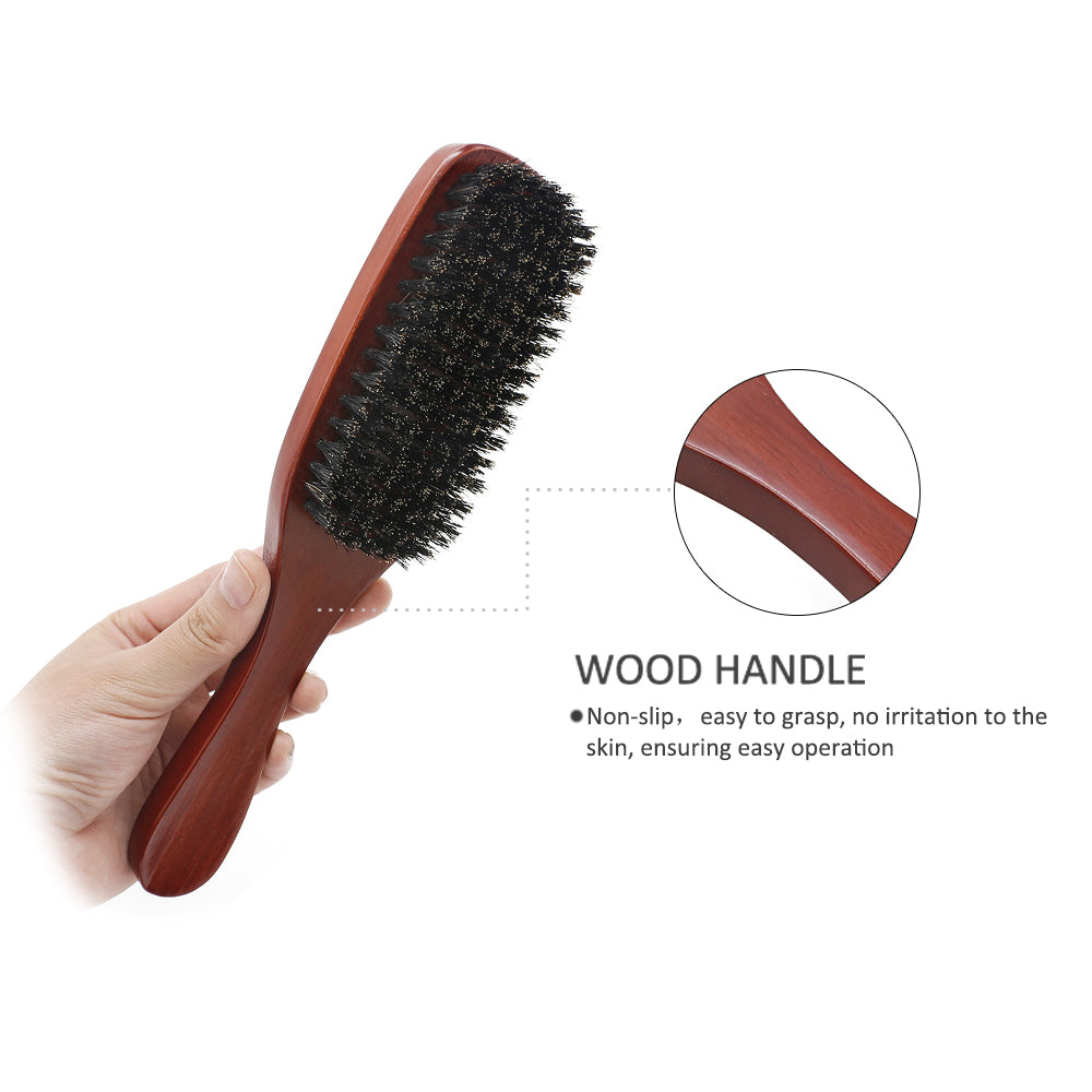 Manche en bois poils de sanglier barbe brosse outil de rasage brosse à cheveux en bois courbé hommes barbe rasage brosse coiffeur moustache brosses