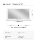 Rétroviseurs intérieurs de voiture, plaque pare-soleil, miroir de maquillage LED HD pour filles et femmes, lumière de remplissage aste, miroir de courtoisie fin universel