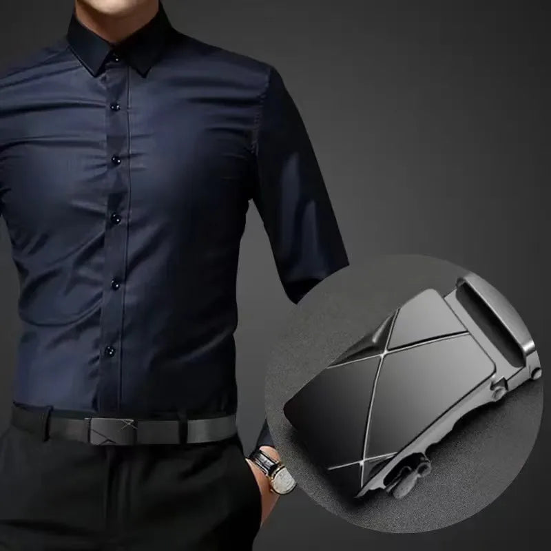 Ceinture pour hommes d'affaires de mode véritable marque de luxe ceinture à boucle en métal ceinture souple en cuir PU de haute qualité avec pantalon Cargo jean