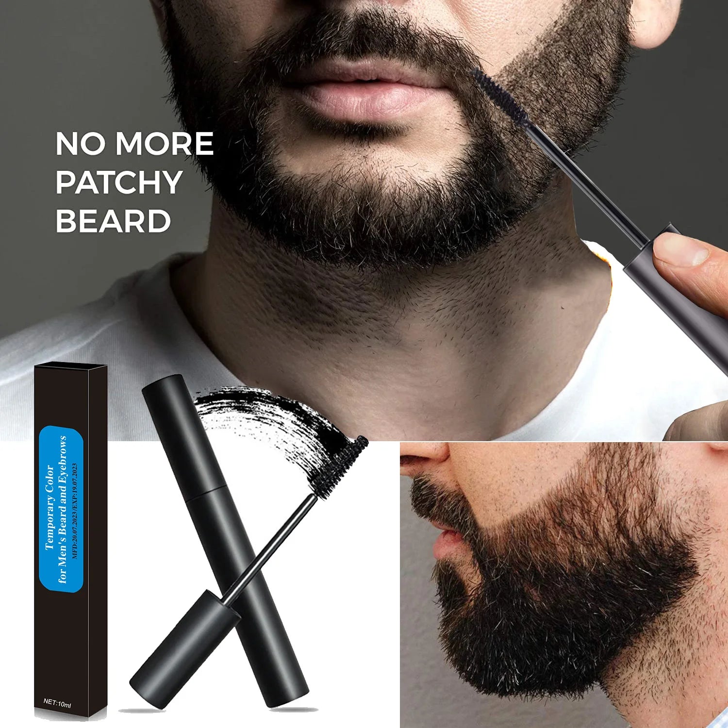 Crème à sourcils imperméable et longue durée pour hommes, brosse à sourcils, teinture de couleur, remplissage de barbe, outils de coiffure, 10ml