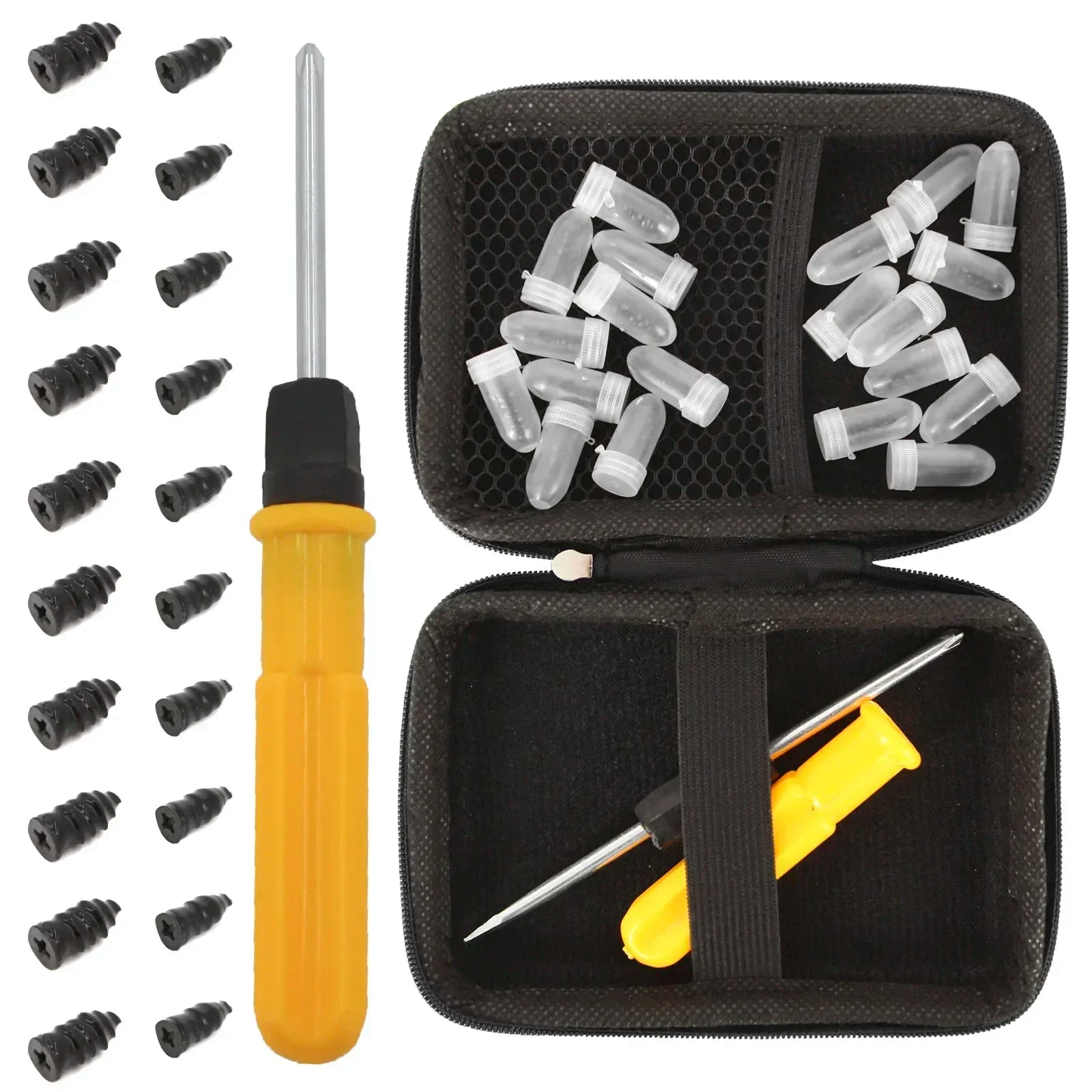 Clous de Réparation Pneus Tubeless – Kit 21 pcs Bouchons Caoutchouc Anti-Crevaison