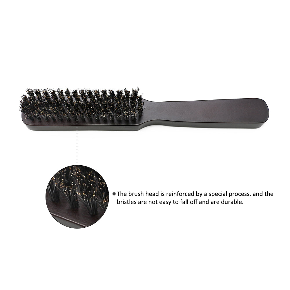 Manche en bois poils de sanglier barbe brosse outil de rasage brosse à cheveux en bois courbé hommes barbe rasage brosse coiffeur moustache brosses