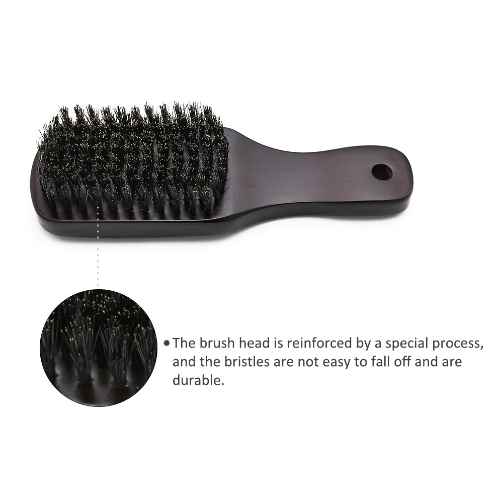 Manche en bois poils de sanglier barbe brosse outil de rasage brosse à cheveux en bois courbé hommes barbe rasage brosse coiffeur moustache brosses