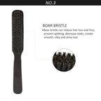 Manche en bois poils de sanglier barbe brosse outil de rasage brosse à cheveux en bois courbé hommes barbe rasage brosse coiffeur moustache brosses