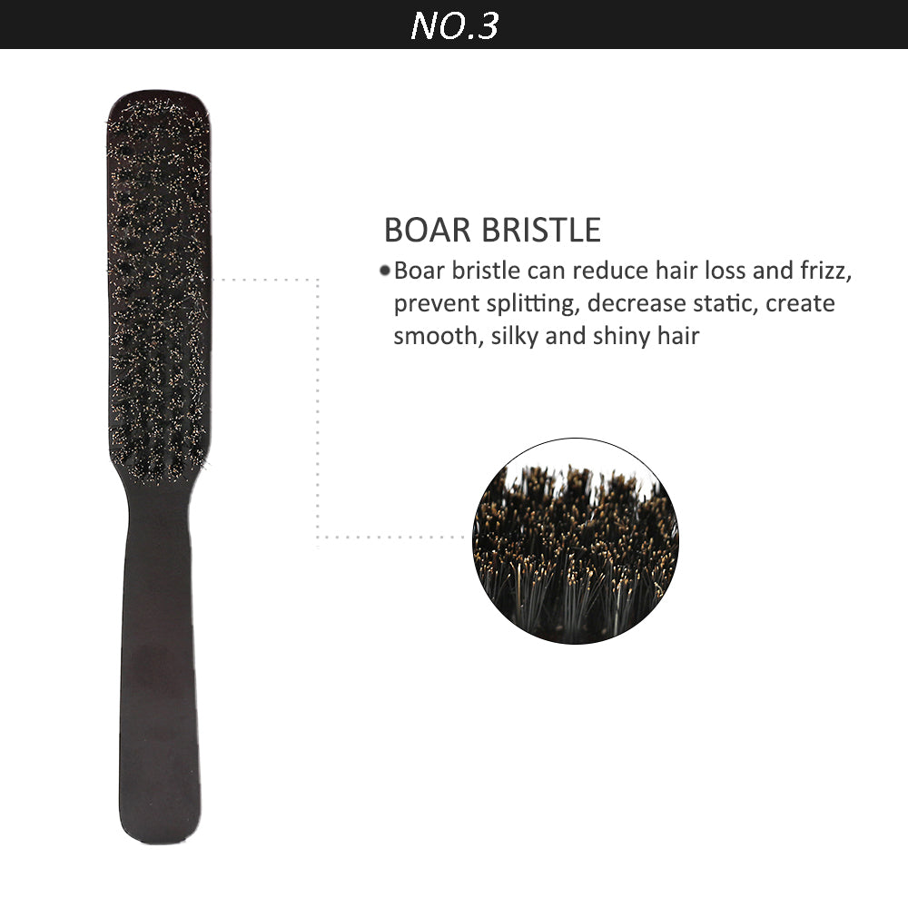 Manche en bois poils de sanglier barbe brosse outil de rasage brosse à cheveux en bois courbé hommes barbe rasage brosse coiffeur moustache brosses