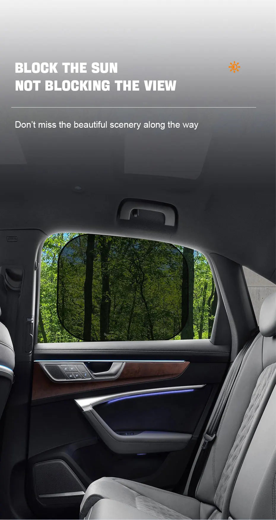 SEAMETAL pare-soleil de voiture rideau de fenêtre latérale avant fenêtre arrière pare-soleil été UV blocage ventouse rideaux de Protection solaire de voiture
