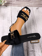 Sandales décontractées pour femmes printemps et été, sandales unisexes à la mode avec boucle en métal bohème, chaussures de plage, sandales polyvalentes à talons chaton, vacances, fêtes, vêtements de travail quotidi