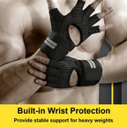 1 paire de gants de Fitness demi-doigt avec Support d'enveloppe de poignet pour hommes et femmes, équipement d'entraînement de Crossfit, équipement de musculation