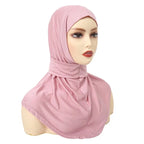 Classique Islam femmes prêt à porter Snap Fastener Hijabs pour femme couverture complète bandeau écharpe Turban casquettes Turbante Mujer