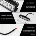 Phare de travail universel pour voiture, budgétaire haute luminosité, automobile tout-terrain, conduite de camion, feux de sauna antibrouillard, lampe de conduite DRL, 18W, 6 LED, 12V