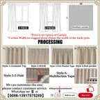 Rideaux en chenille beige épais à chevrons sur mesure pour salon, salle à manger, chambre à coucher – Décoration occultante de luxe et tendance