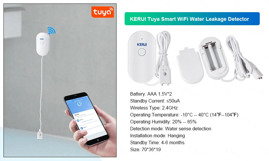 KERUI W184-Capteur de mouvement intelligent Tuya, 4G, WiFi, 101 unité de système d'alarme, sans fil, compatible Alexa, anti-cambriolage, contrôle à domicile