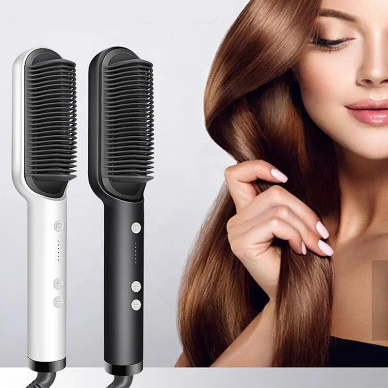 Outils professionnels de coiffure - Appareil de lissage des cheveux pour salons de beauté - Peigne et brosse lissante chauffante pour cheveux