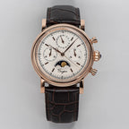 Sugess – montre-bracelet pour hommes, ST1908, mouvement à col de cygne, chronographe mécanique, véritable calendrier de phase de lune, cuir Vintage, nouveau 2026