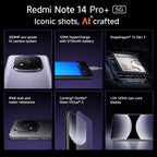 Xiaomi Redmi Note 14 Pro + Plus 5G Version mondiale téléphone portable 200MP AI caméra Snapdragon 7s Gen 3 120W HyperCharge 1.5K 120Hz IP68