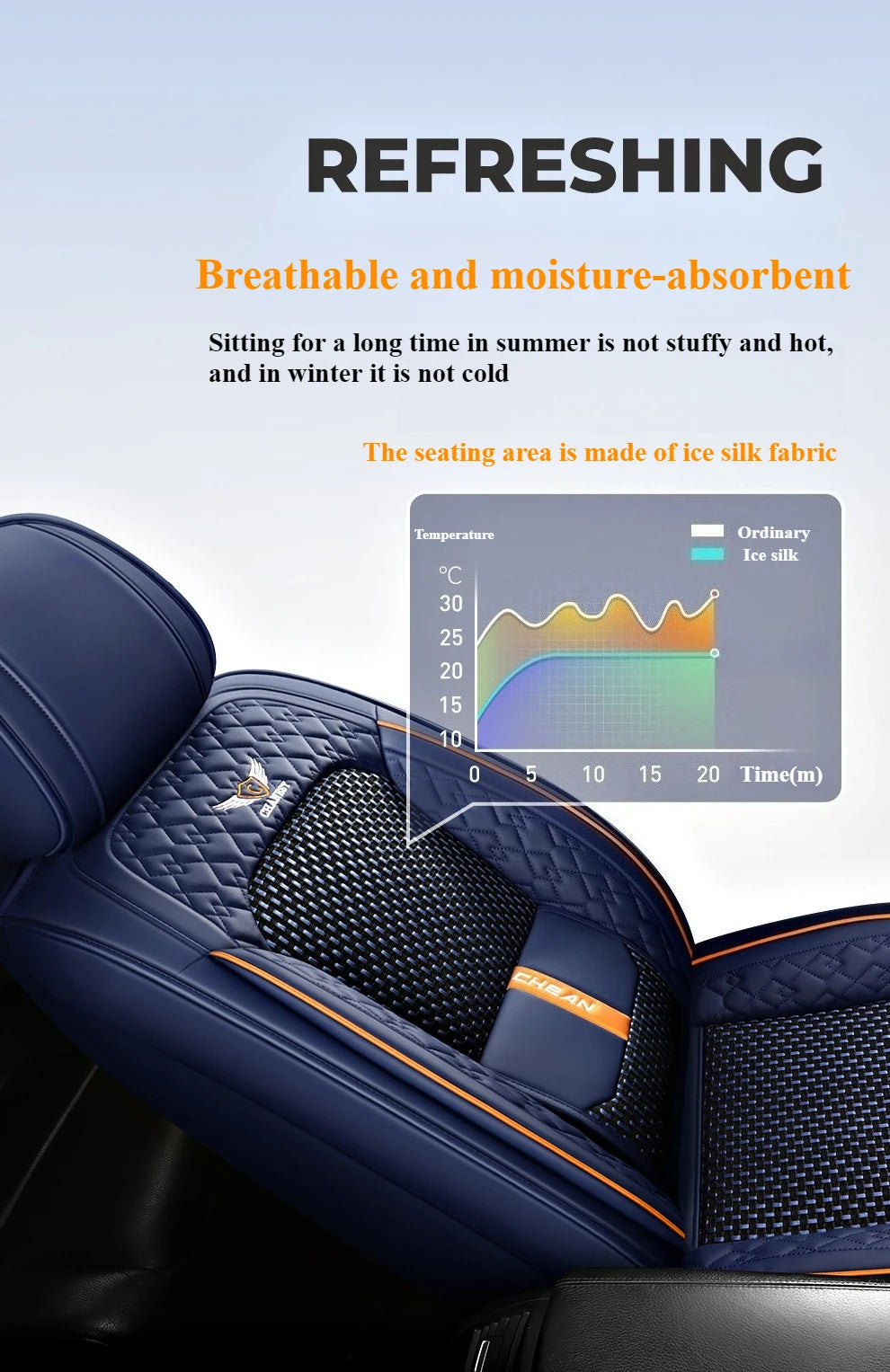 Coussin de siège auto ergonomique – Cuir Nappa et soie glacée, éponge haute résilience, confort toutes saisons pour la plupart des véhicules