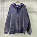 MAQVOB Vêtements de luxe de haute qualité, streetwear, vente en gros, tailles Euro et US, sweat à capuche entièrement zippé, lavé, teinture batik, printemps-automne