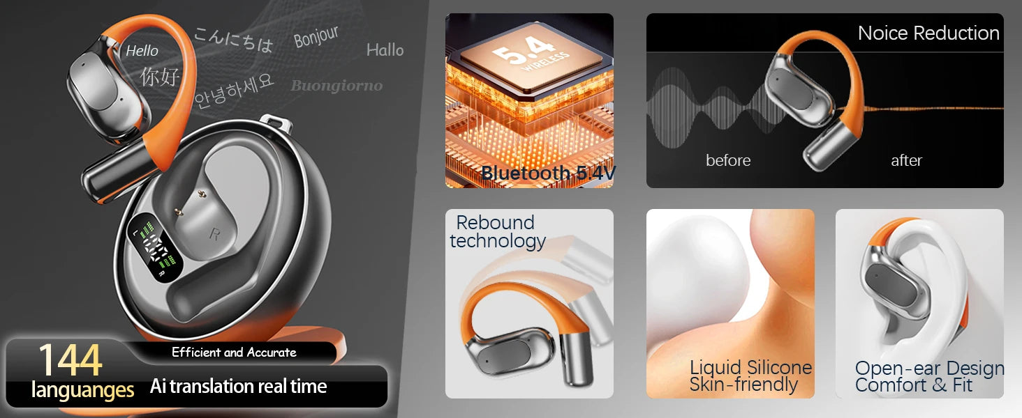 EARDECO TWS – écouteurs sans fil à clipser, oreillettes Bluetooth, son stéréo, casques Bluetooth sans fil avec microphone, son Hifi