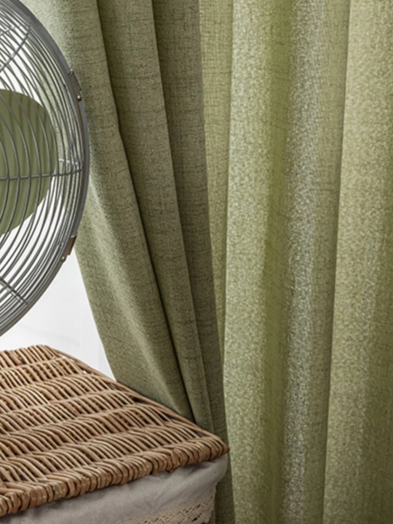 Printemps et été matcha japonais, rideaux en coton et lin vert rideaux transparents, rideaux opaques, lin luxueux pour chambres à coucher