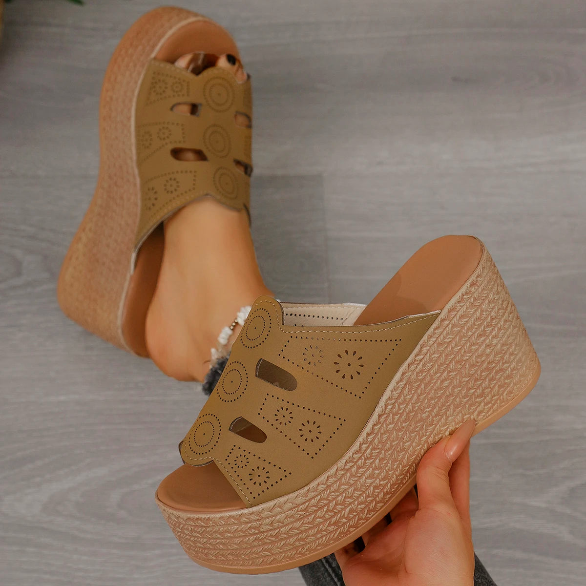 Été décontracté femme sandales en plein air plate-forme antidérapante sandales à talons compensés femmes anti-dérapant confortable chaussures De créateur Zapatos De Mujer