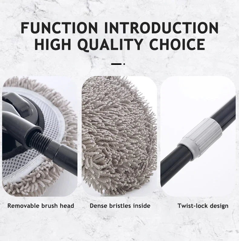 EAFC – brosse de nettoyage de voiture, Super absorbante, pour lavage de voiture, télescopique réglable, manche Long, vadrouille propre, Kit de lavage automobile