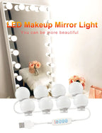Ampoules LED détachables pour miroir de maquillage professionnel, alimentation USB, lumière pour miroir cosmétique, coiffeuse Hollywood, lumières de vanité