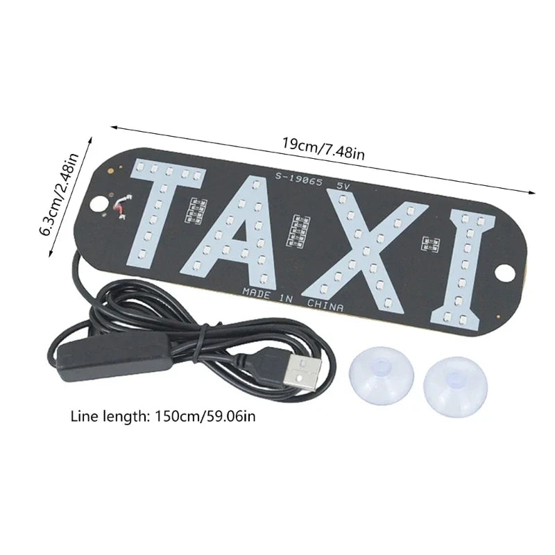 Panneau fenêtre voiture à lumière LED avec USB interrupteur marche/arrêt pour covoiturage, panneau lumineux