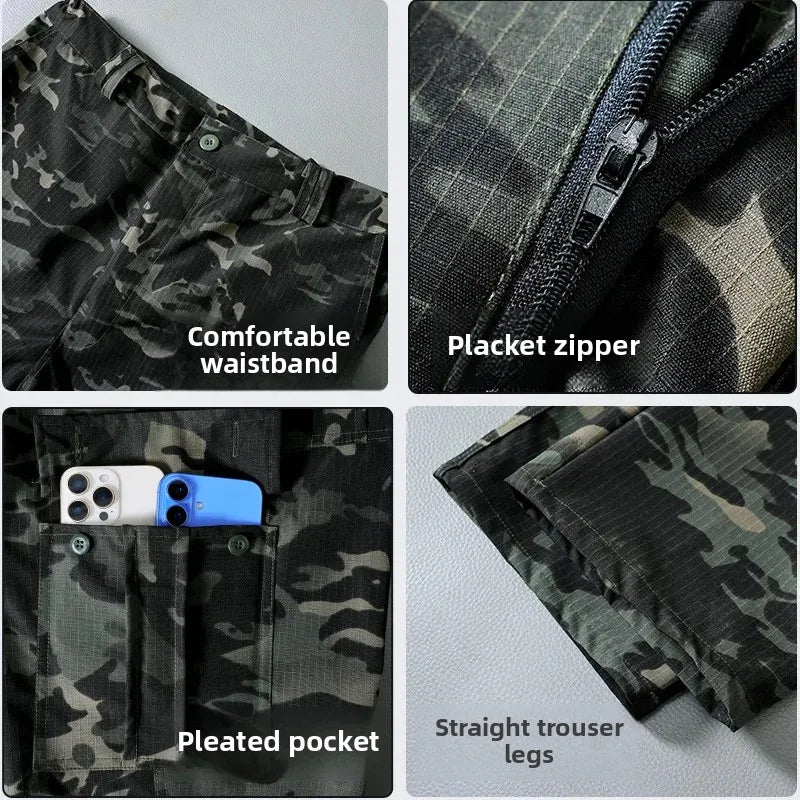 Pantalon de travail tactique résistant à l'eau pour hommes, poches multiples, Fans militaires d'extérieur, pantalons décontractés, Style américain printemps automne